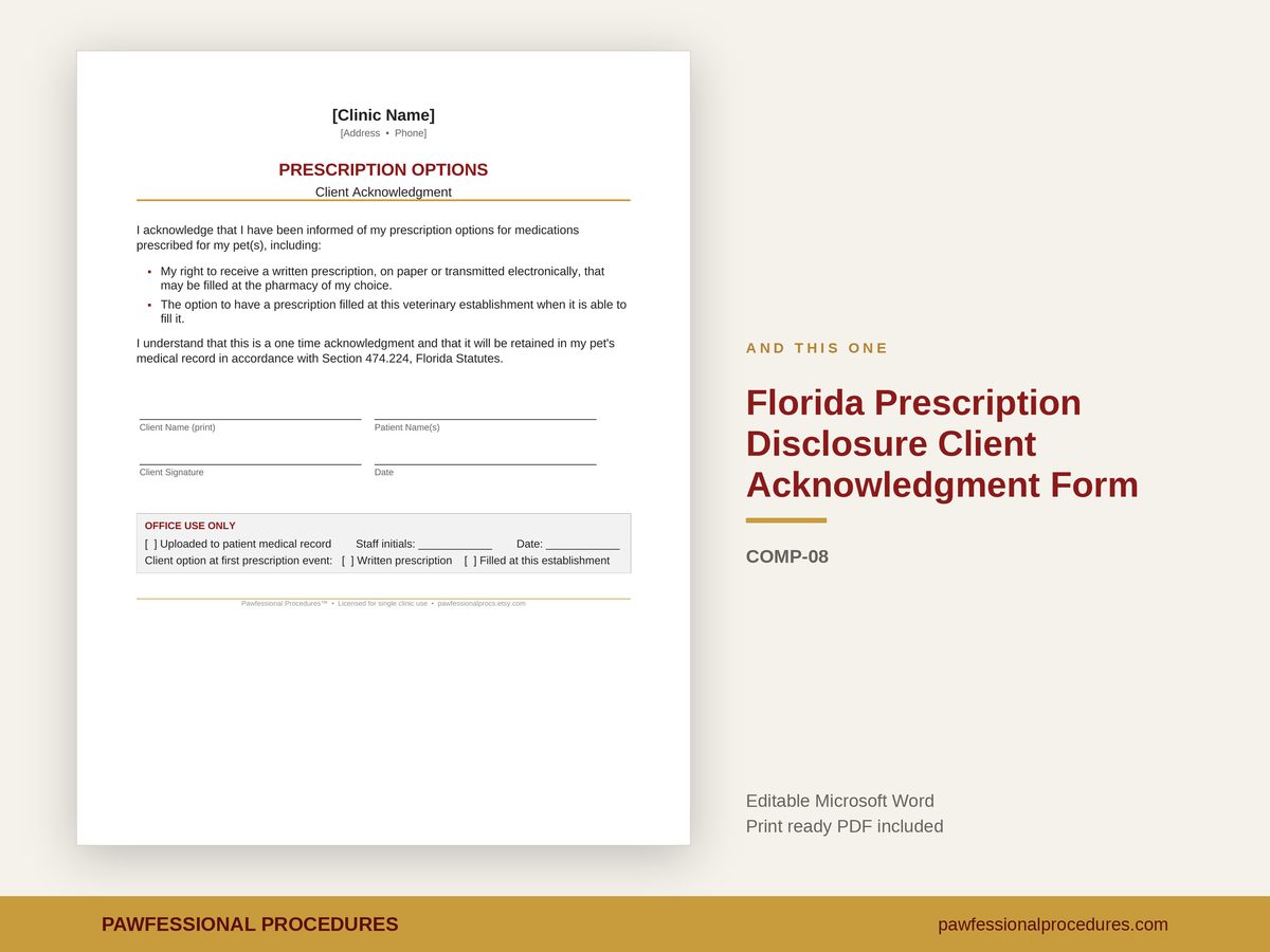Florida Prescription Disclosure Compliance Pack, preview 3 of 3