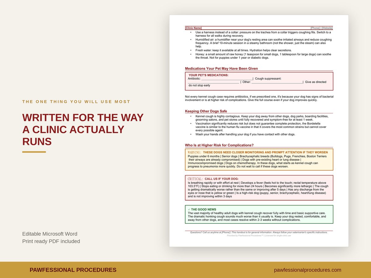 Kennel Cough Client Handout, preview 2 of 3