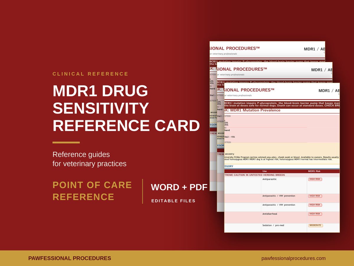 MDR1 Drug Sensitivity Reference Card, preview 1 of 3