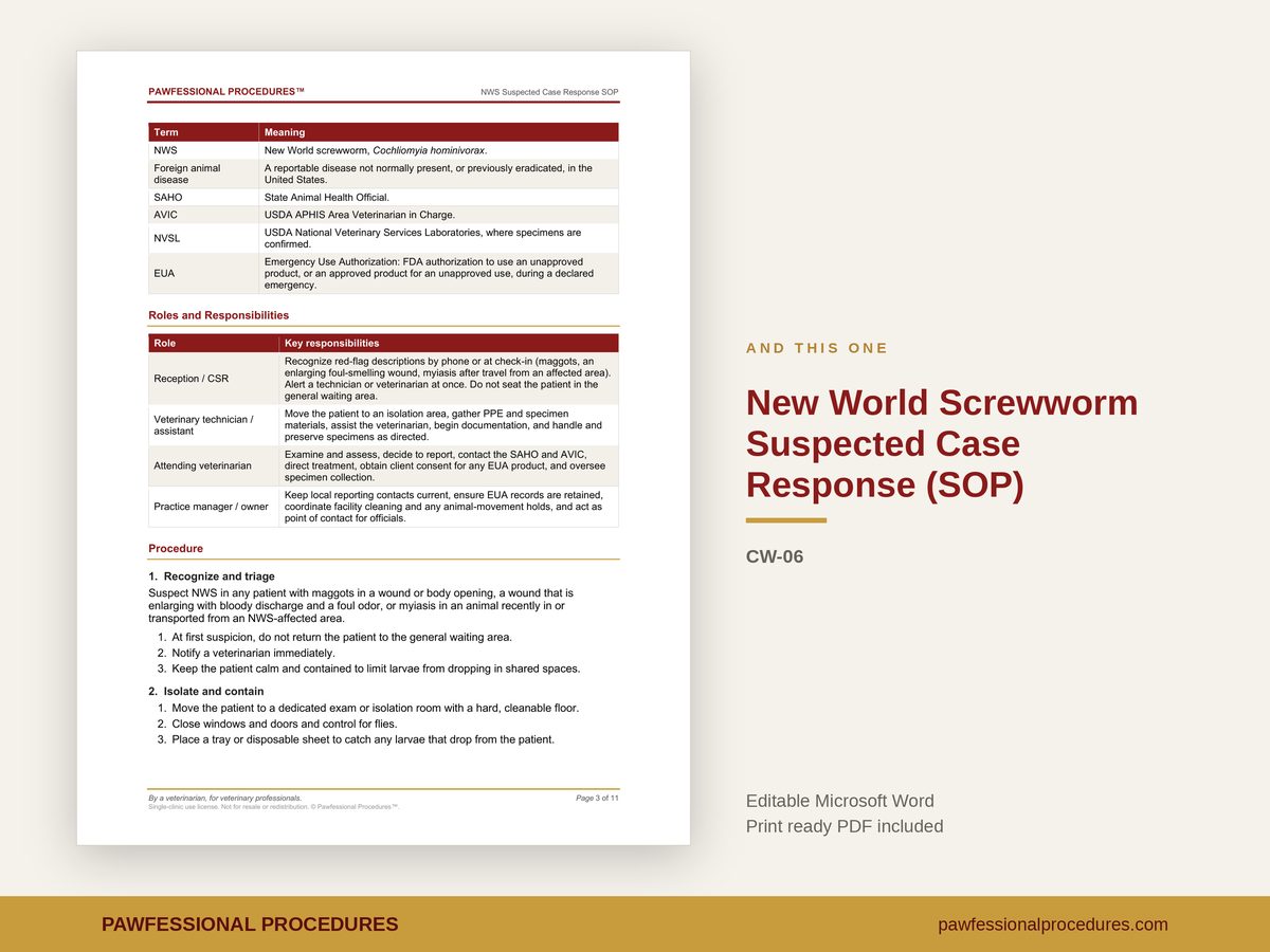 New World Screwworm Response Pack, preview 3 of 3