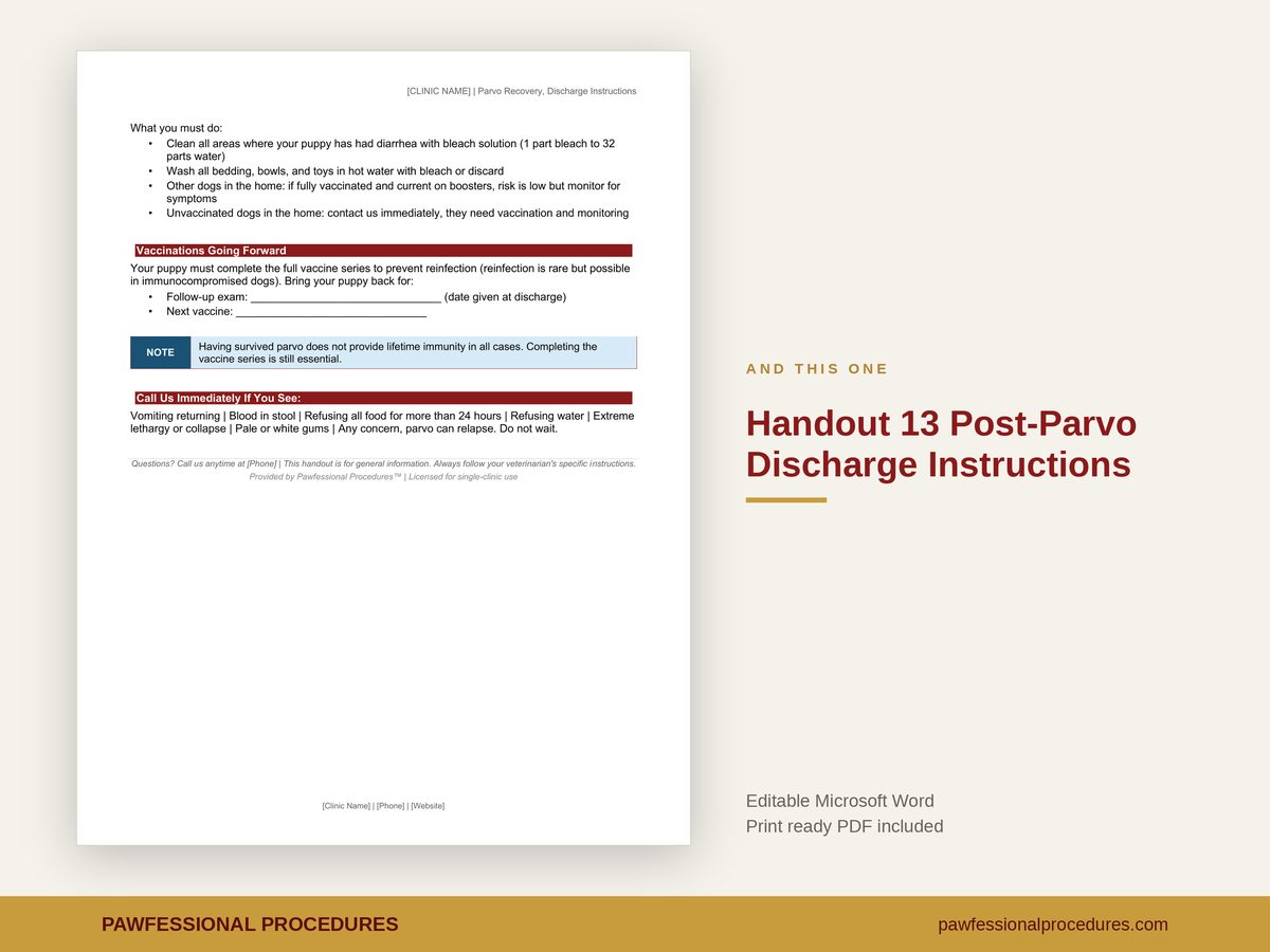 Post-Parvo Discharge Instructions Client Handout, preview 3 of 3