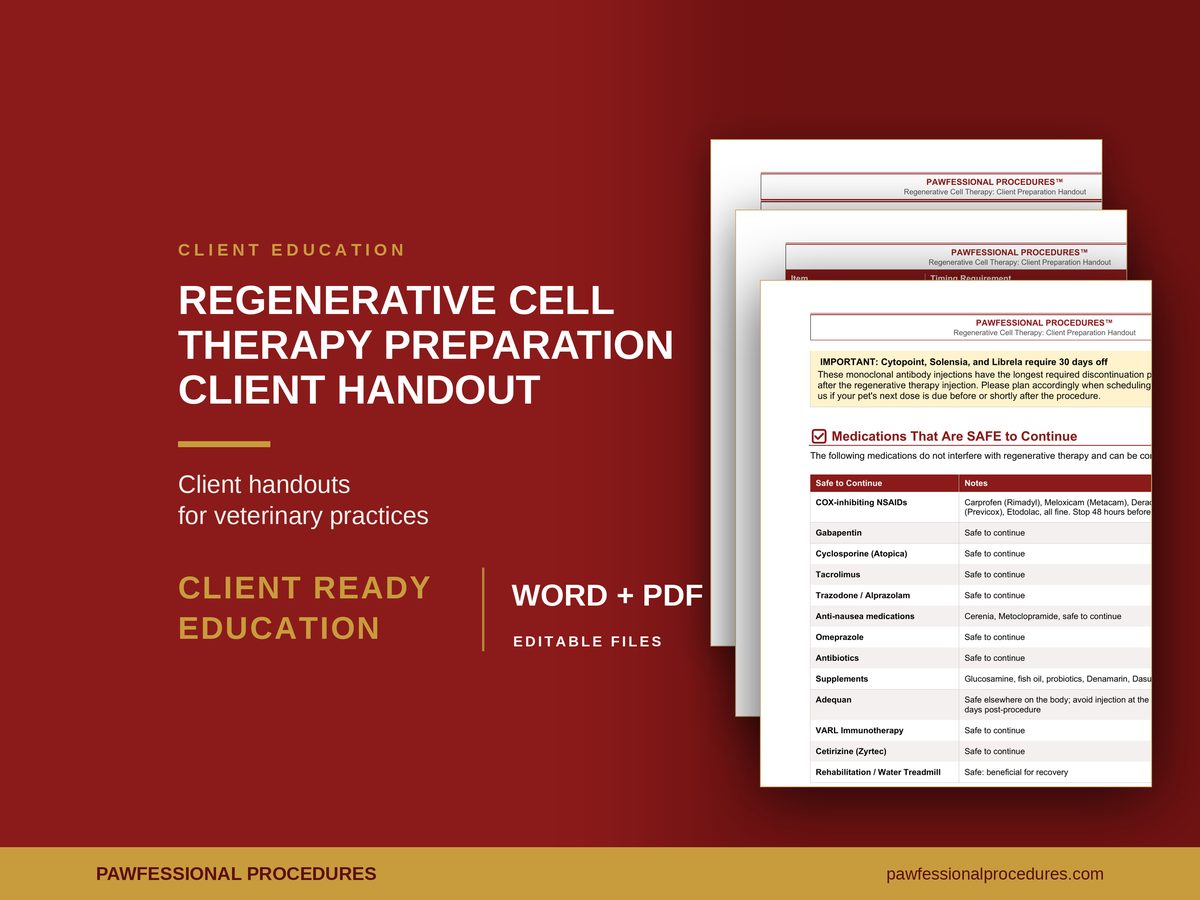 Regenerative Cell Therapy Preparation Client Handout, preview 1 of 3