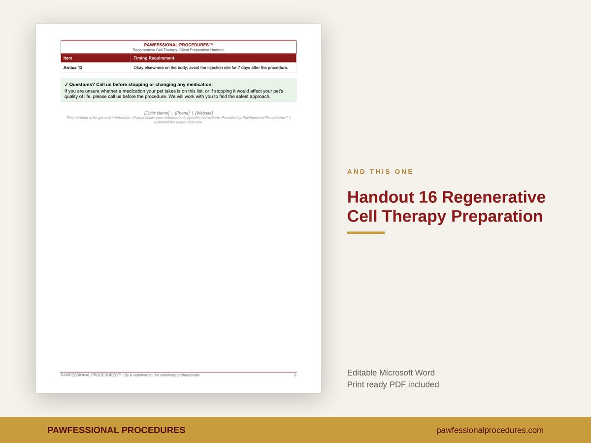 Regenerative Cell Therapy Preparation Client Handout, preview 3 of 3