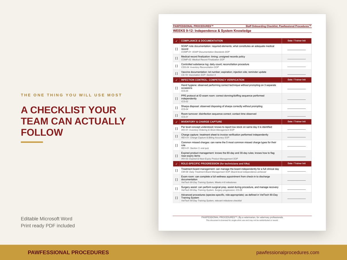 Staff Onboarding Checklist Veterinary, preview 2 of 3
