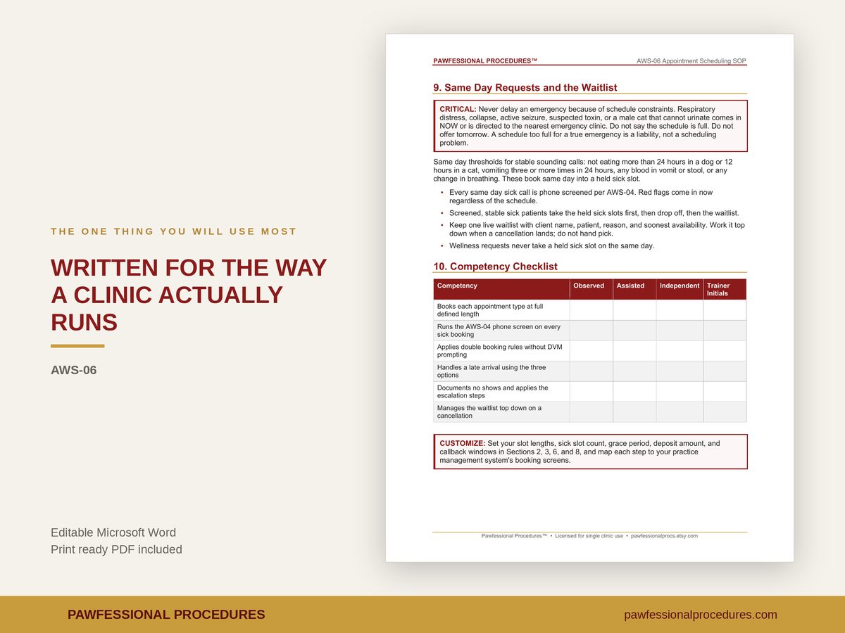 Veterinary Appointment Scheduling SOP, preview 2 of 3