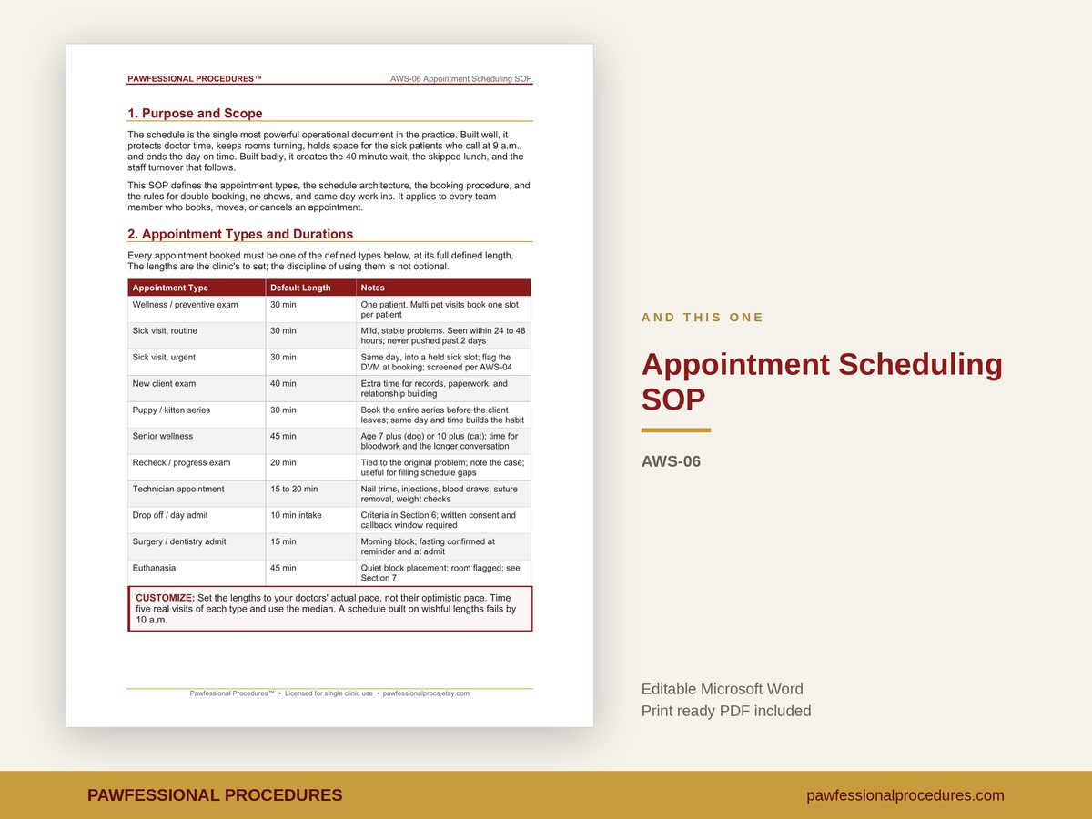 Veterinary Appointment Scheduling SOP, preview 3 of 3