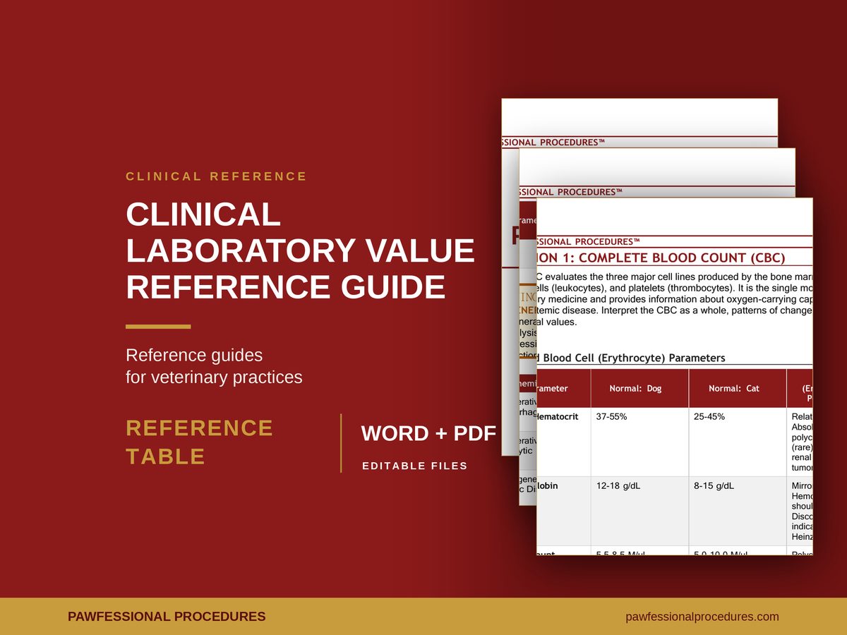 Veterinary Lab Value Reference Guide, preview 1 of 3