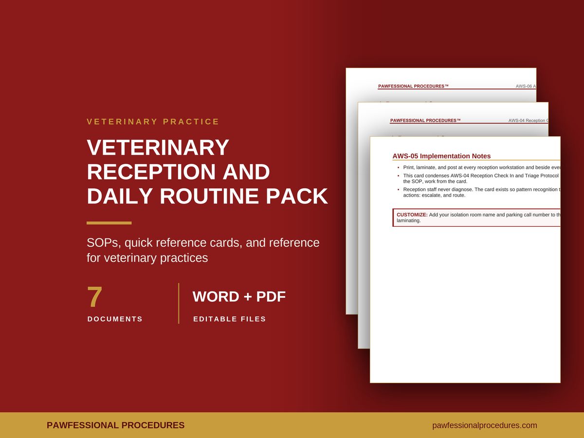 Veterinary Reception and Daily Routine Pack, preview 1 of 3