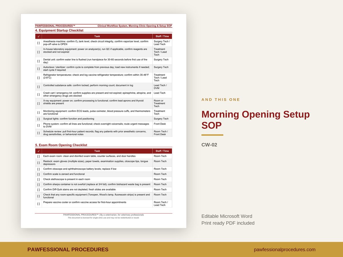 Veterinary Reception and Daily Routine Pack, preview 3 of 3